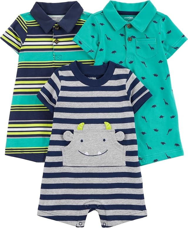 Imagen de Simple Joys by Carter's rompers pack 3 unidades 0 meses en OfertitasTOP