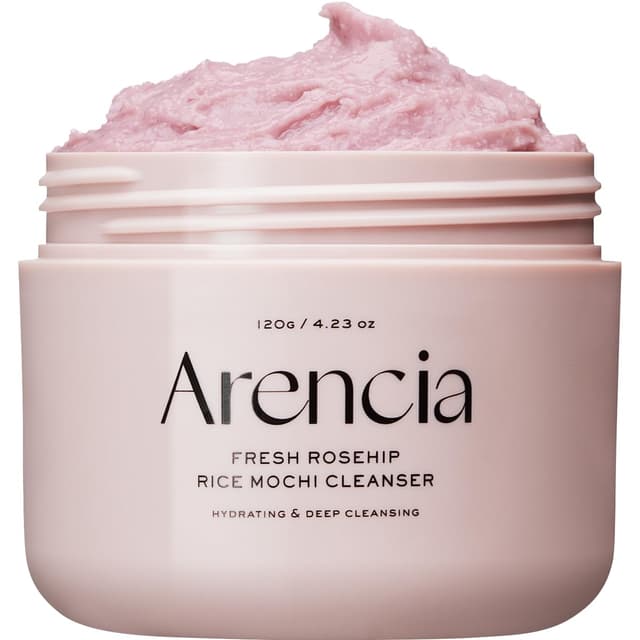 Detalle de ARENCIA Rosehip Brightening Rice Mochi Face Cleanser & Daily Scrub (4.23oz) — Moisturizing exfoliating daily wash