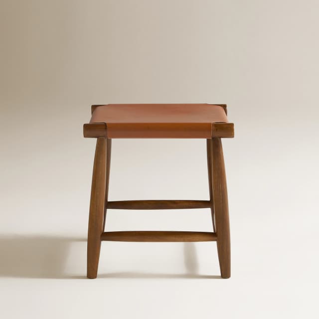 Thumbnail 2 de El Corte Inglés Taburete madera acacia y piel Rusty