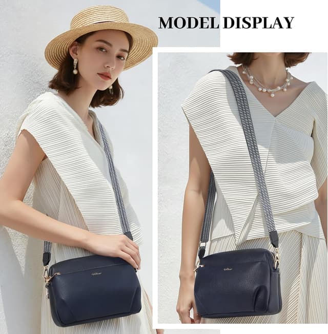 Detalle 2 de HILAEX Anti-Theft Crossbody Bag for Women with RFID Blocking and 4 Zip Compartments