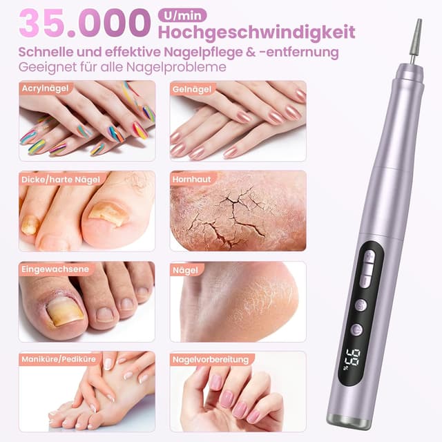 Thumbnail 6 de AOMEES Nagelfräser kabellos 35.000 U/min