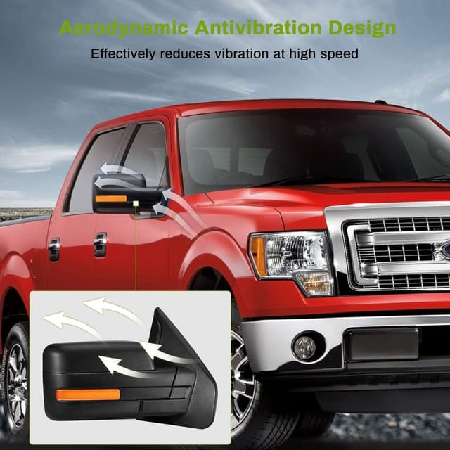 Detalle 2 de AUTOSAVER88 Left Driver Side Door Mirror for 2007–2014 Ford F-150 (Turn Signal, Puddle Light, Heated, Power, Manual Folding)