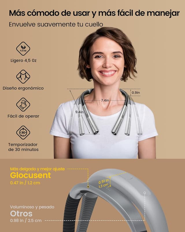 Detalle 2 de Glocusent LED Luz de Lectura Cuello 📚 - Ideal para Leer