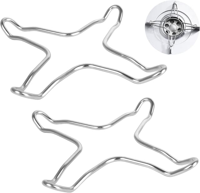 Detalle de Fumanduo 2er Set Gasherd-Aufsatz aus Edelstahl (Gas Kreuz/Topfträger) mit Reduzierstern, ca. 11 cm