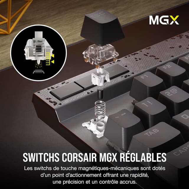 Detalle 1 de Corsair K70 Max RGB Clavier magnétique MGX