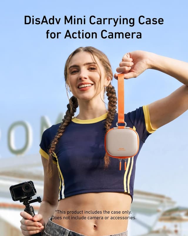 Detalle 2 de TELESIN DisAdv portable mini carrying case for GoPro, DJI Osmo Action, Insta360 and more (waterproof hard shell) – Grey