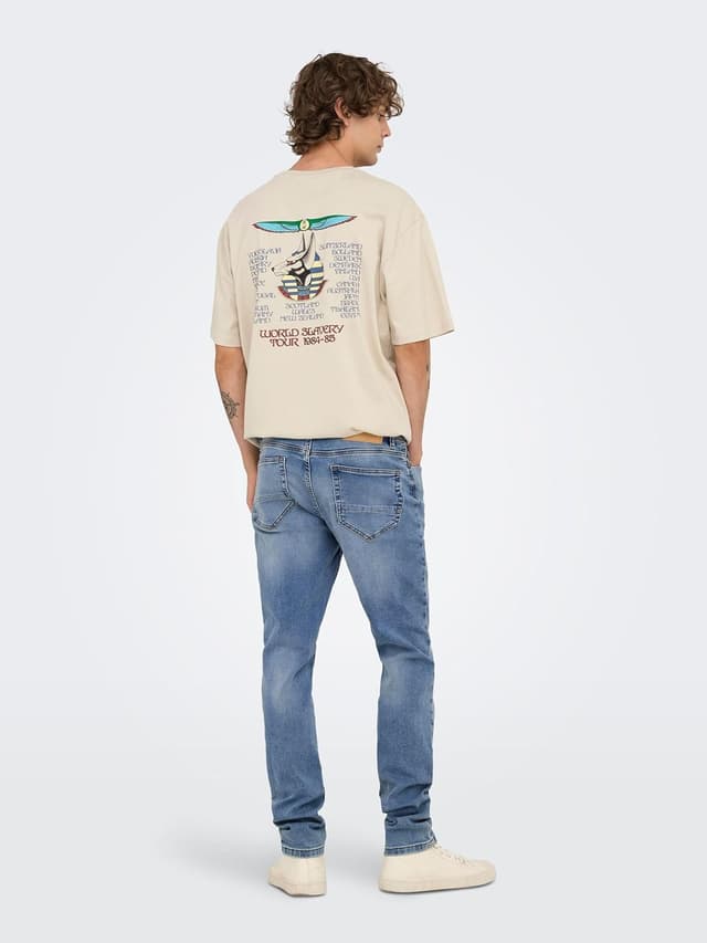 Detalle de Only & Sons Onsloom Life Slim Jog bleu (long) – pantalon casual à coupe slim