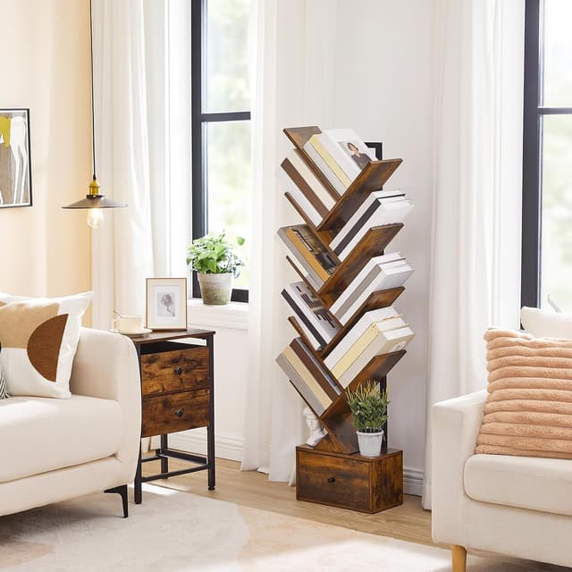 Detalle 2 de HOOBRO Scaffale a forma di albero EBF18SJ01G1 a 9 livelli con cassetto vintage