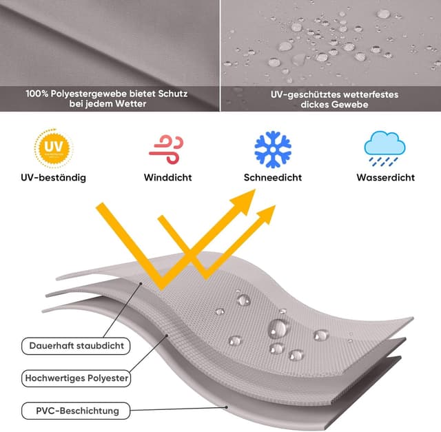 Detalle de Sekey Copertura per ombrellone grigio chiaro