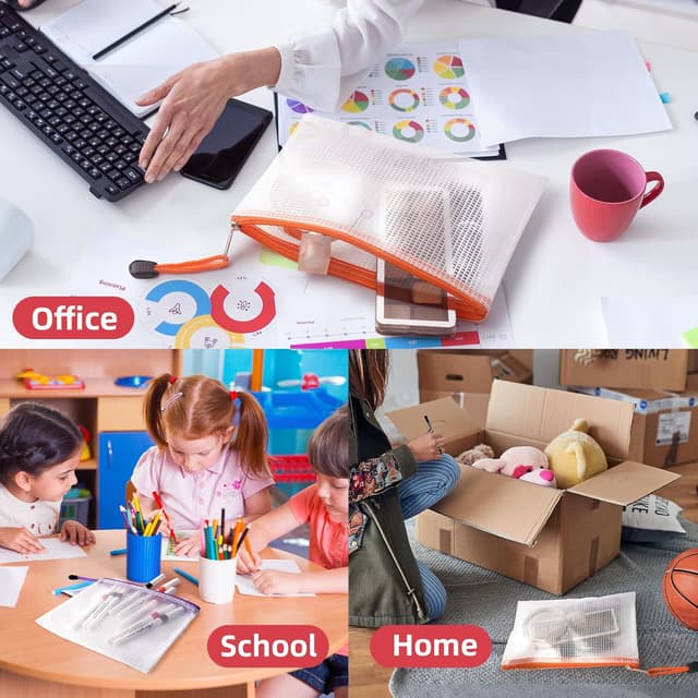 Detalle 2 de Northern Brothers Plastic Wallets Zip Folders (32pcs) – waterproof mesh zip bags in 8 sizes