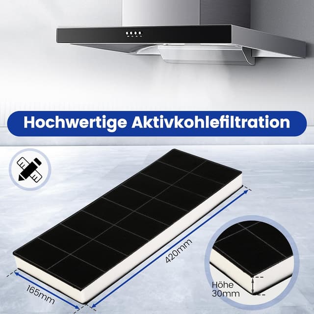Detalle de Yelid 2 Aktivkohlefilter für Dunstabzugshauben passend zu Bosch DHZ3406/DHZ3405 u. a.
