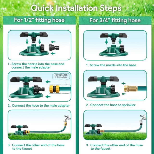 Detalle de HTLY SPR Automatic Garden Sprinkler (360° rotating, 3 arms)