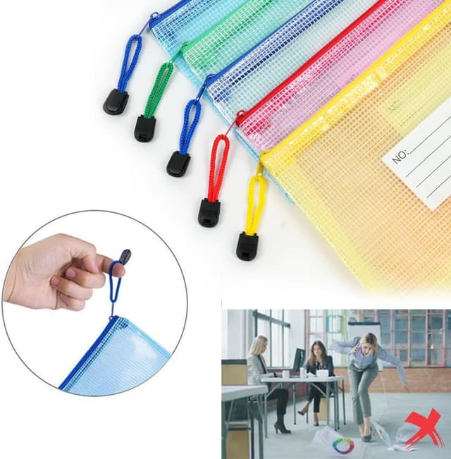 Detalle de Vicloon Dokumententasche A4 (10er-Set) mit Reißverschluss und Etikett