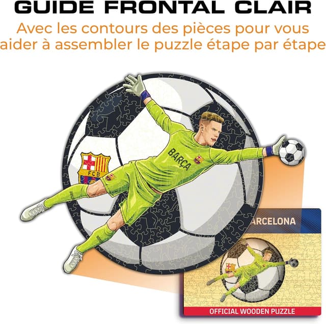 Thumbnail 6 de Puzzle en bois Iconic Puzzles Barcelona – Ter Stegen, licence officielle, taille M, 270 pièces