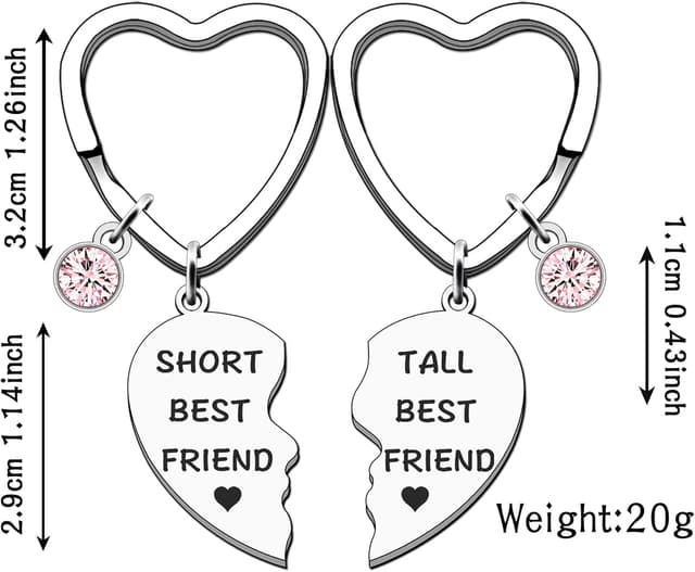 Detalle 2 de TTOVEN 2PCS Friendship Best Friend Keyrings for Women