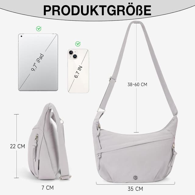 Thumbnail 2 de VIMUTI Halbmond Umhängetasche Damen 35x7x22 cm