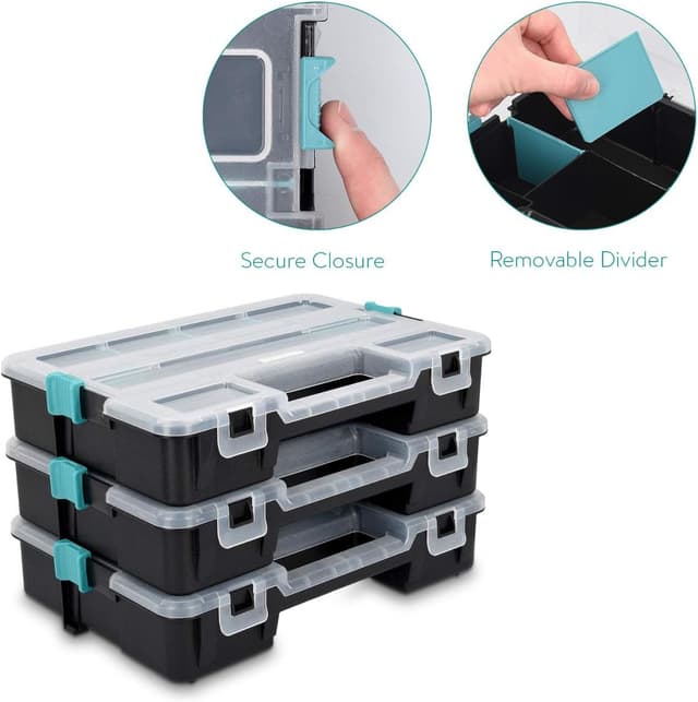 Detalle de Navaris Contenitore portaminuterie organizzatore con 3 vaschette sovrapponibili (L)