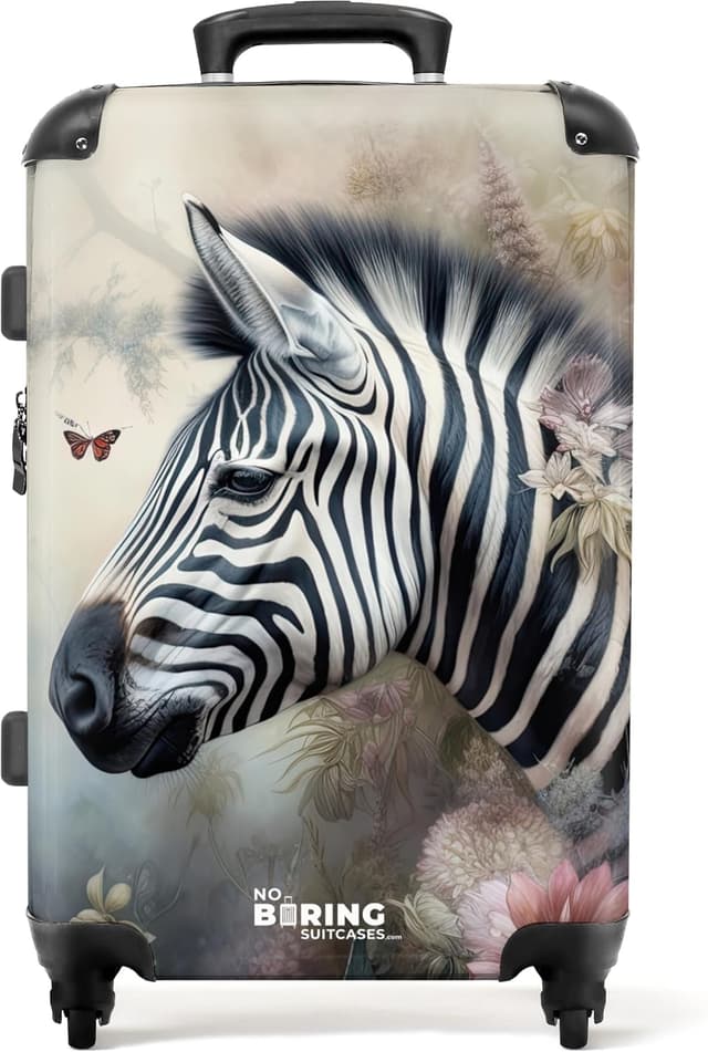 Detalle de NoBoringSuitcases.com Valigia grande con serratura TSA, trolley con ruote e guscio ABS (Panda Colorata - Rosso)