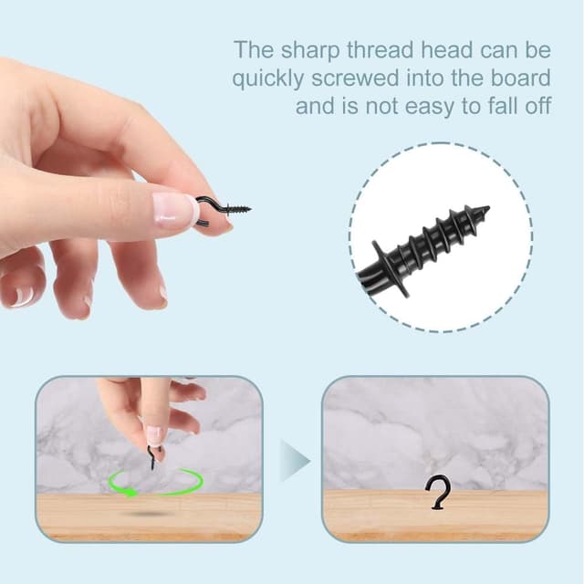 Thumbnail 5 de vsshe Crochets À Vis 70 pièces 1/2 pouce