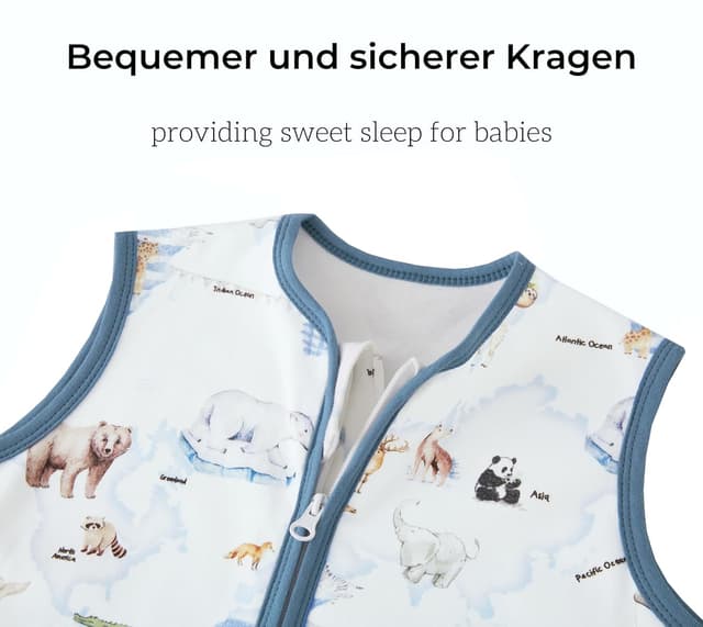 Thumbnail 5 de Chilsuessy Baby-Schlafsack mit Füßen (2er Pack) 1.5 Tog – 100% Baumwolle, Ganzjahres-Schlafsack für 75–85 cm (Giraffenwald)
