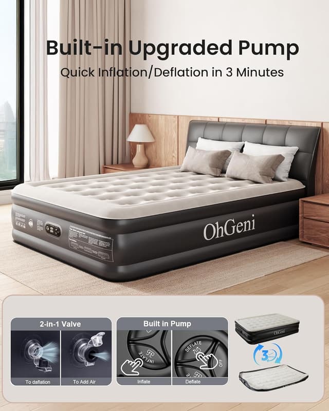 Detalle 2 de OhGeni Air Mattress Queen 18 Raised