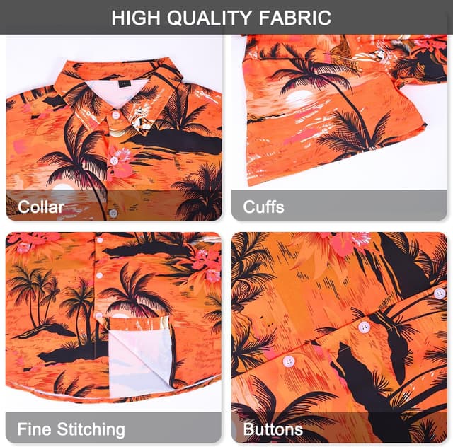 Detalle de Gavliuu Chemise hawaïenne homme à manches courtes imprimé tropical léger