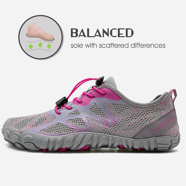 Detalle de IceUnicorn Barfußschuhe für Herren & Damen – Knit Minimalistische Traillaufschuhe mit breiter Zehenbox