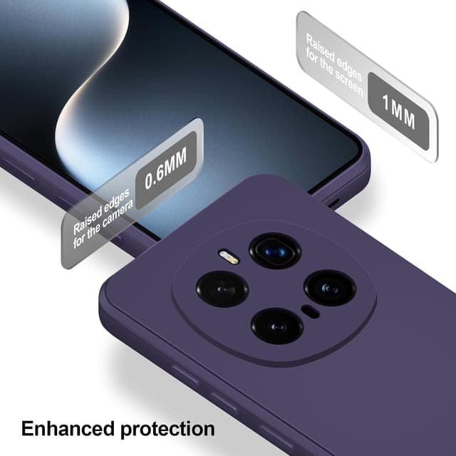 Detalle de Btstring Hülle für Honor Magic 7 Pro aus Silikon – Ganzkörper-Case mit weichem Mikrofaserfutter (lila)