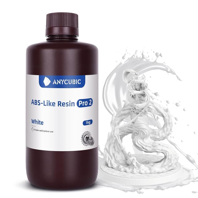 Detalle de ANYCUBIC ABS-Like Resin Pro 2 3D Printer Resin (White, 1kg) – enhanced strength, low shrinkage & low odour
