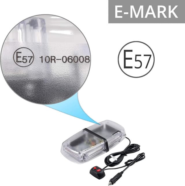 Detalle de PROZOR Flashing Beacon Light Bar (54 LEDs, 7 Modes) – Amber Magnetic Strobe for 12V/24V Vehicles, IP65