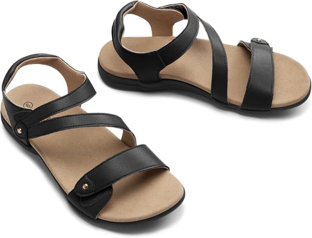 Detalle de Rihero Orthopedic Sandals for Women with Arch Support and Adjustable Strap