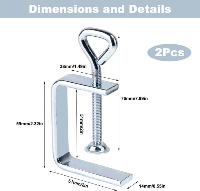 Thumbnail 1 de Delsen C Zwingen Set (2 Stück) – Klein C Klemme aus verzinktem Stahl, Spannbereich bis 50 mm