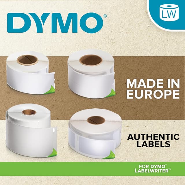 Detalle de DYMO Authentic LW étiquettes d’adresse autocollantes 28 x 89 mm (12 rouleaux, 1.560 étiquettes) pour LabelWriter