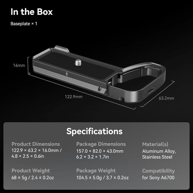 Thumbnail 4 de SMALLRIG A6700 Plaque de base pour Sony Alpha 6700