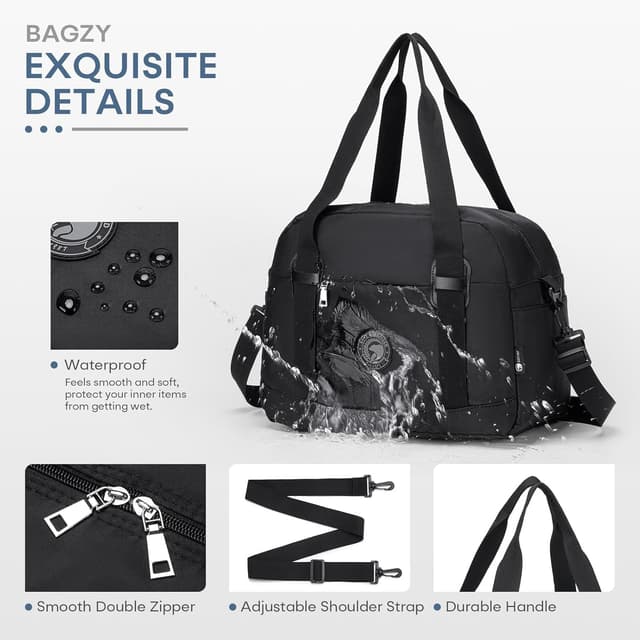 Detalle 2 de BAGZY 25L Ryanair cabin bag (40 x 30 x 20 cm) under-seat foldable travel duffel in pink