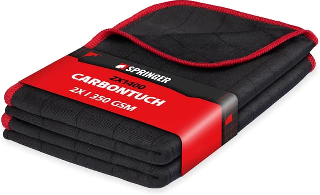 Detalle de SPRINGER ZX1400 – chiffon en fibres de carbone (lot de 2) 50 x 40 cm pour vitrages et écrans