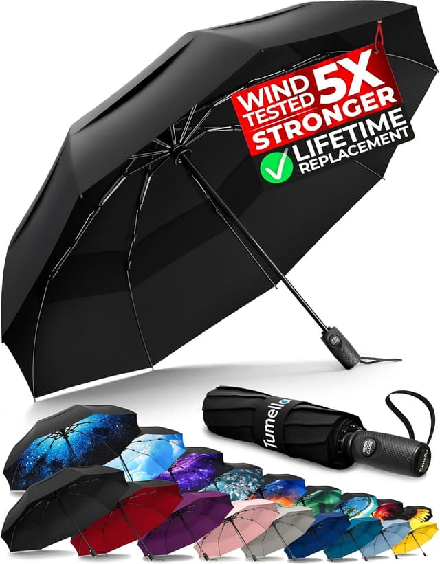 Imagen de Tumella Strongest Windproof Travel Umbrella 42" ☂ en OfertitasTOP