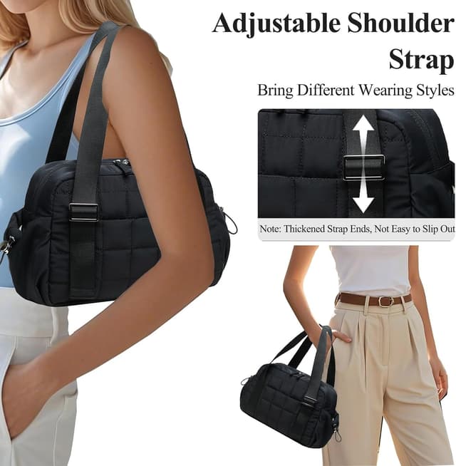 Detalle 2 de CAMTOP Mini Gym Bag for Women — Small Puffy Quilted Tote Duffel with Wet Compartment