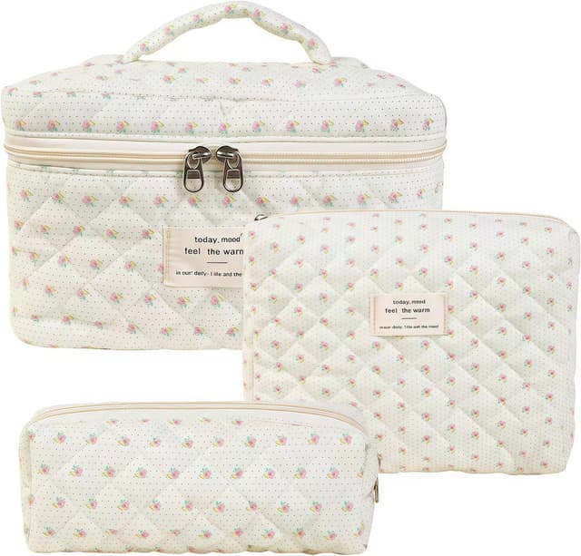 Detalle de Aucuu Kulturtasche Set 3-teilig mit Blumenmuster