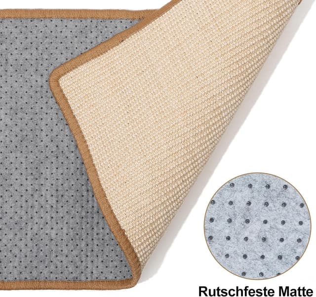 Detalle 2 de FUKUMARU Kratzmatte für Katzen aus Sisal – 60 x 40 cm (beige)