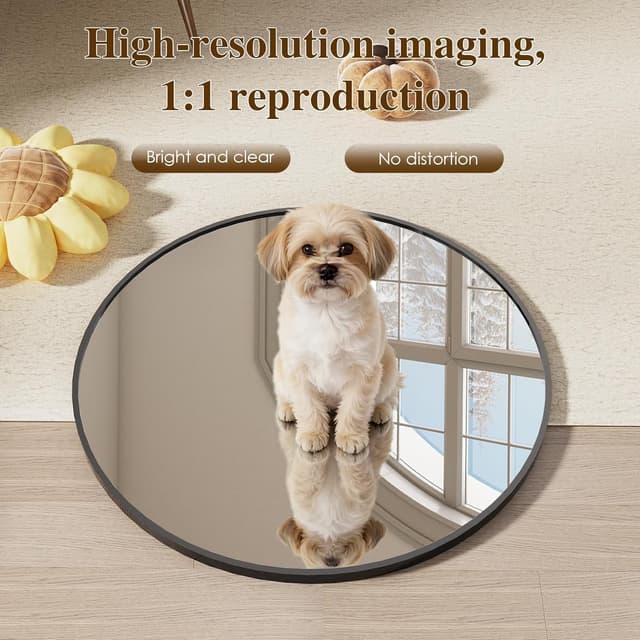 Detalle de Vortisys specchio rotondo da parete 80 cm con cornice in lega di alluminio e vetro temperato