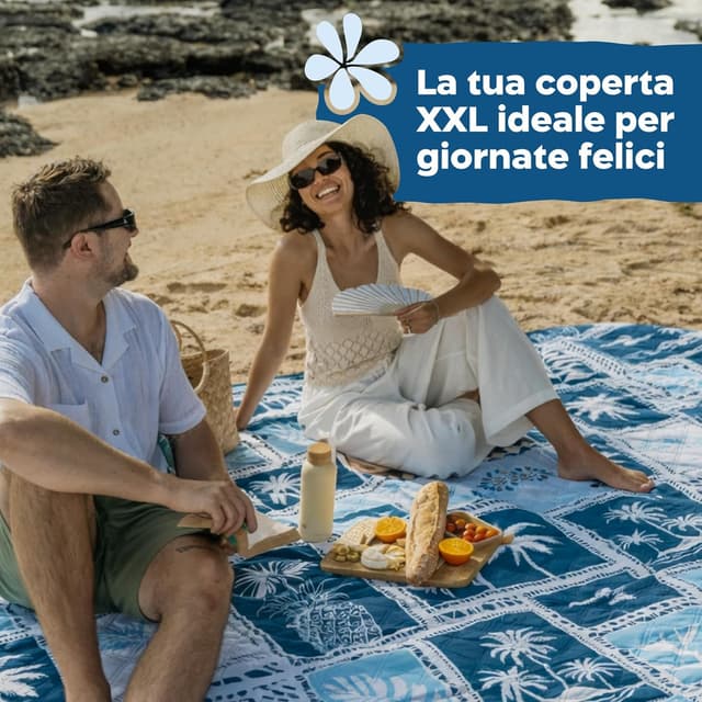 Detalle de Twinzee Coperta per picnic impermeabile Holiday 200x200 cm