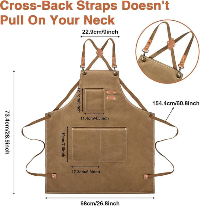 Thumbnail 2 de lompyeu Delantal de Cocina impermeable con 3 bolsillos