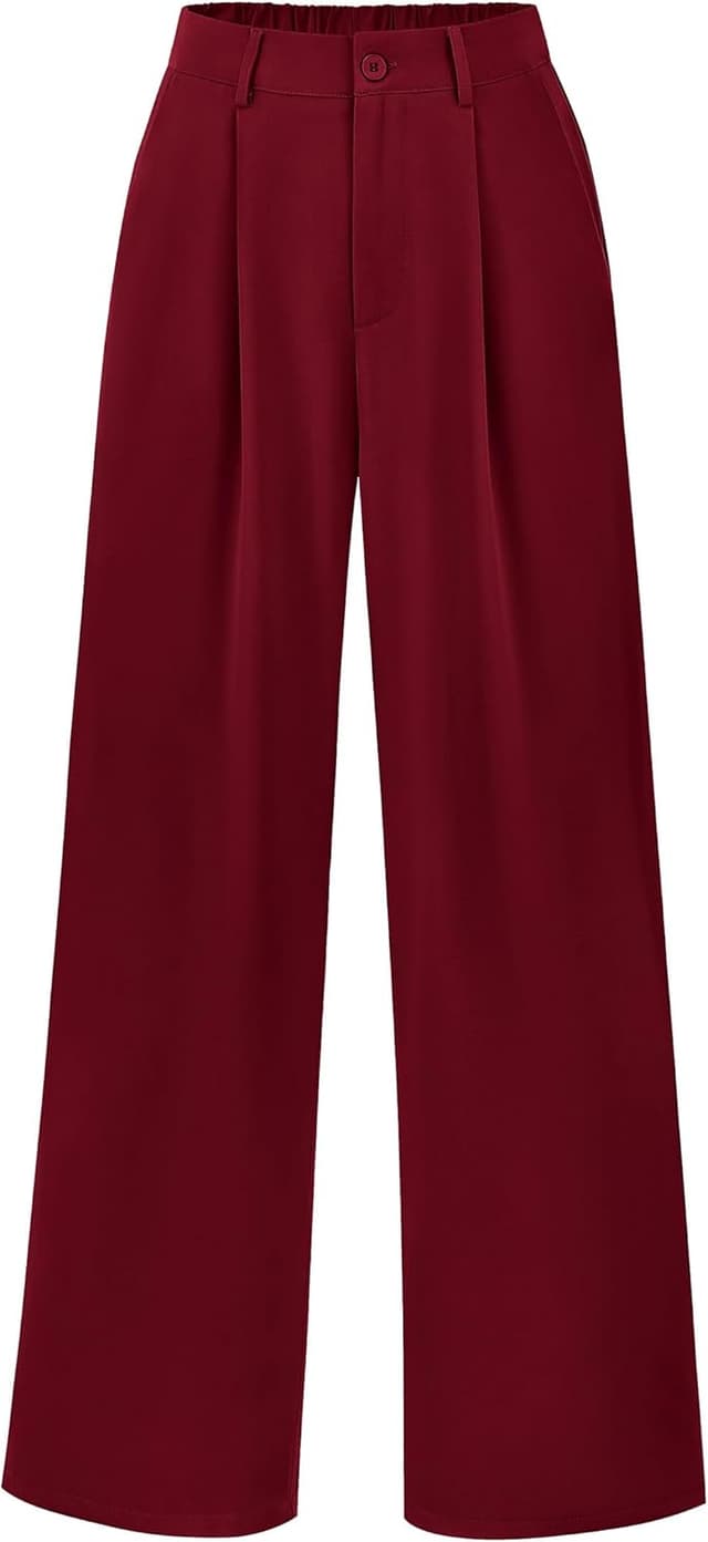 Detalle de PRETTYGARDEN Wide Leg Pants for Women — High-Waisted Business Casual Work Pants with Pockets