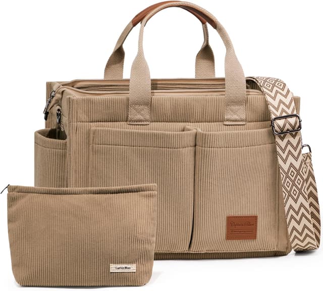 Thumbnail 6 de Captain Blues Corduroy Tote Bag for Women with Zipper, Large Capacity Work & School Bag