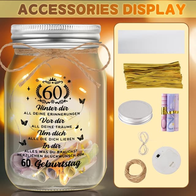 Thumbnail 4 de Johiux 60 Geburtstag LED Flaschenlicht