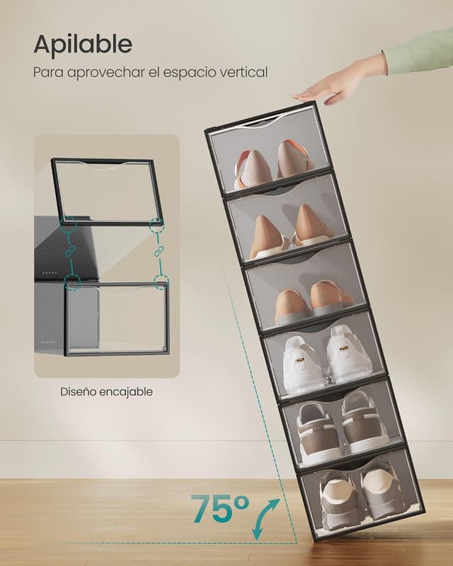 Thumbnail 4 de SONGMICS LSP312B01 cajas para zapatos 12 unidades