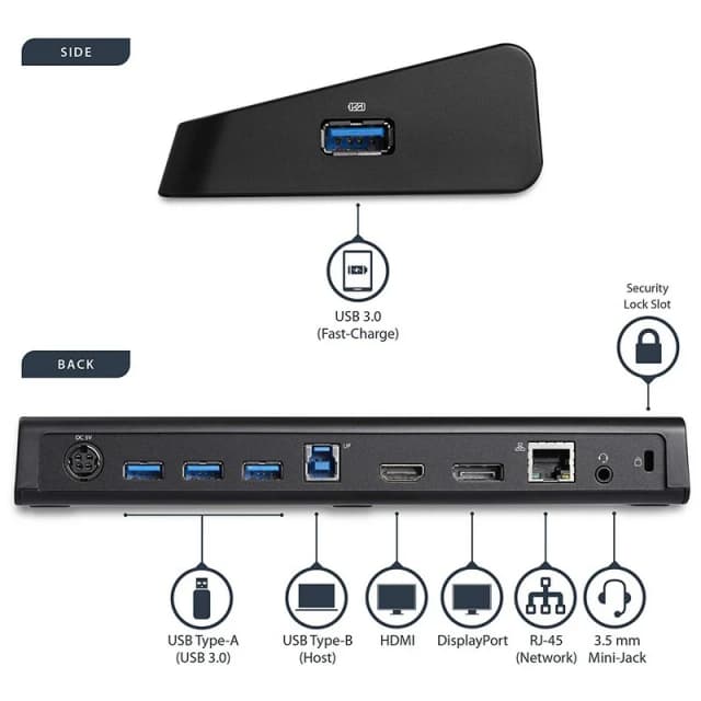Thumbnail 2 de Startech Docking Station USB 3.0 para dos monitores 4K