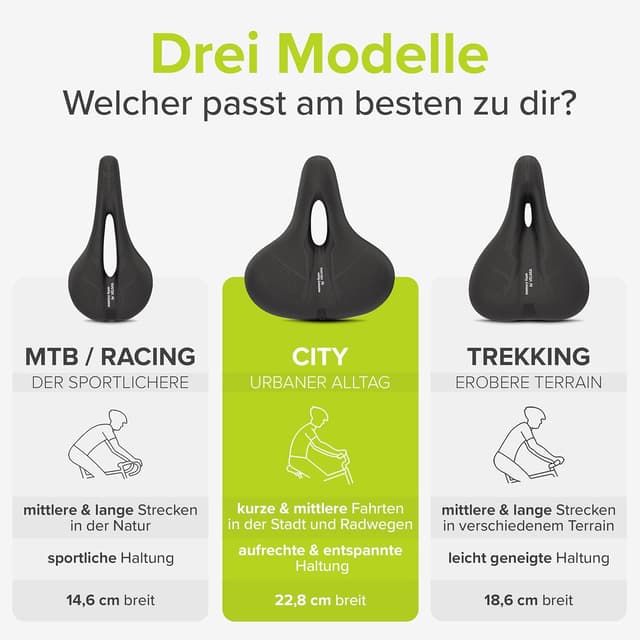 Thumbnail 4 de VELMIA Fahrradsattel 22,8 cm Memory Foam