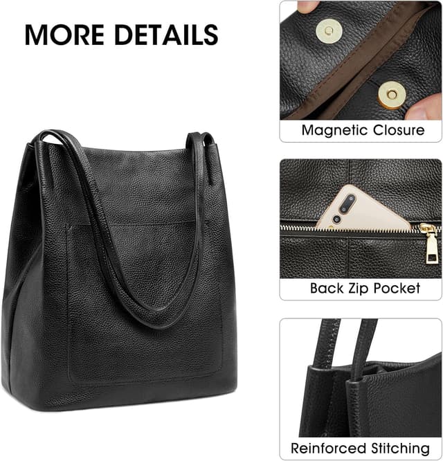 Detalle de Borsa a tracolla in pelle da donna Kattee con chiusura magnetica superiore